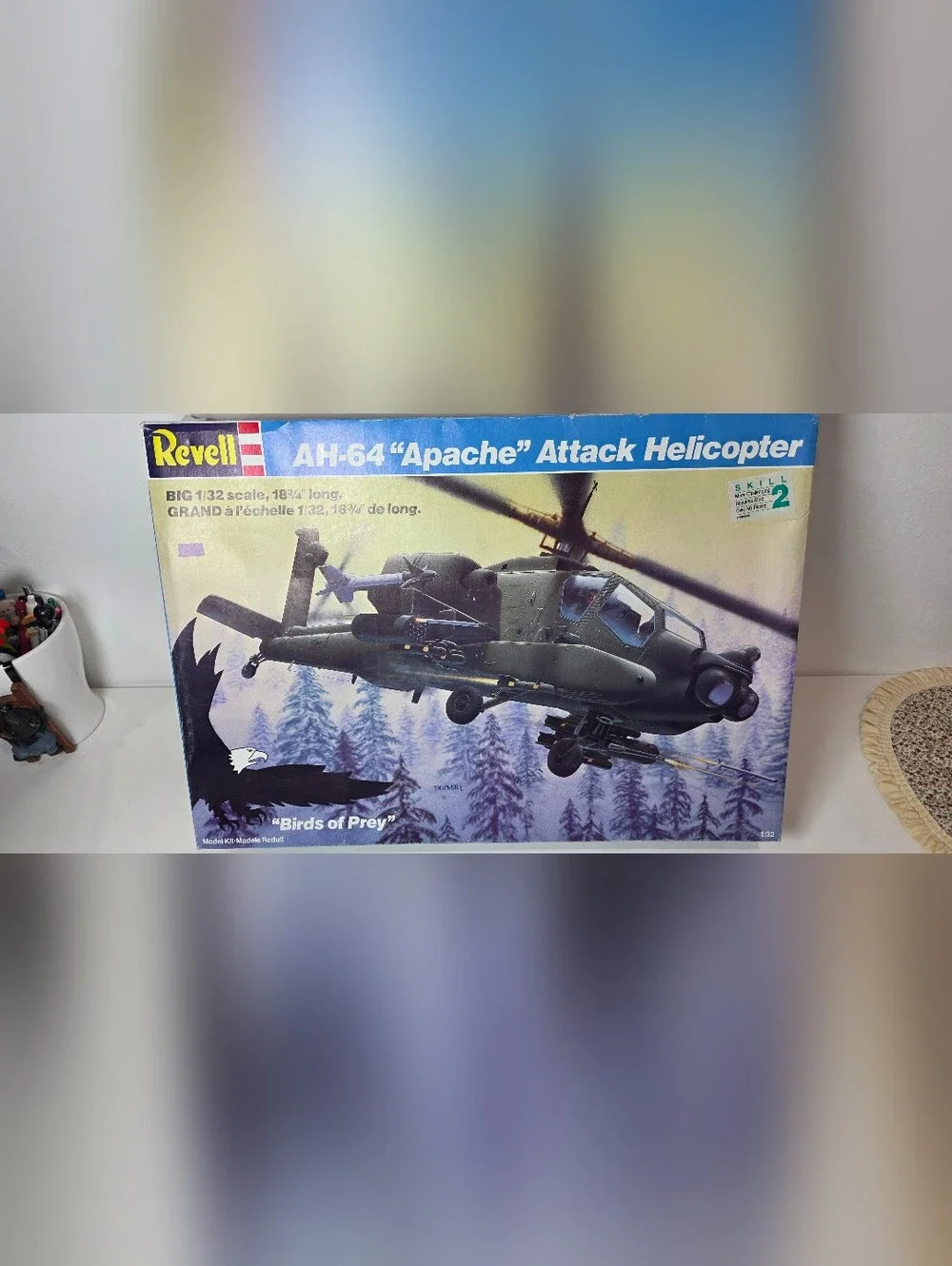 Vintage 1987 Revell AH-64 AH64 Apache Attack Helicopter Model Kit 1/32 Scale 457